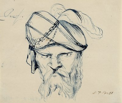 Man Wearing a Plumed Turban by Samuel Finley Breese Morse